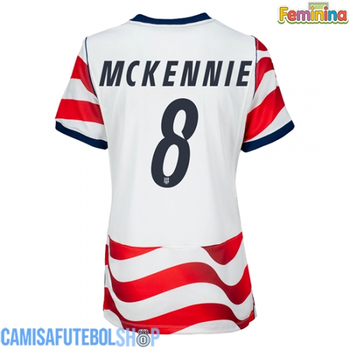 Camisa de time de futebol Estados Unidos Weston McKennie #8 Replicas 1º Equipamento Feminina Mundo 2026 Manga Curta